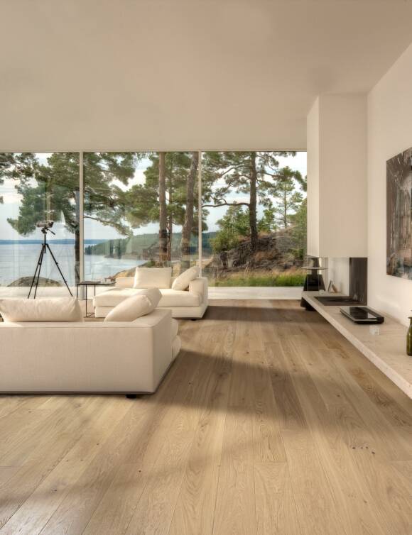 Oak Nouveau White Living Room